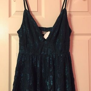 Emerald green lace dress